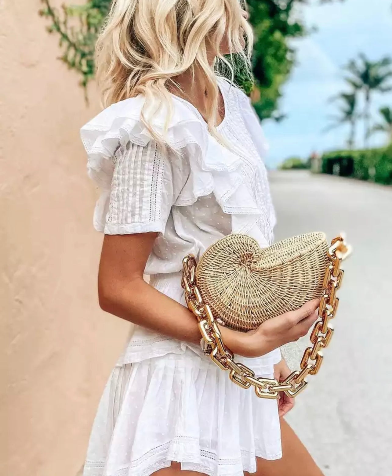 Rattan purse on sale