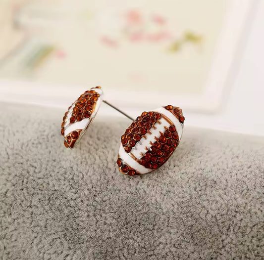 Sparkly Football Stud  Earrings | Erika Williner Designs