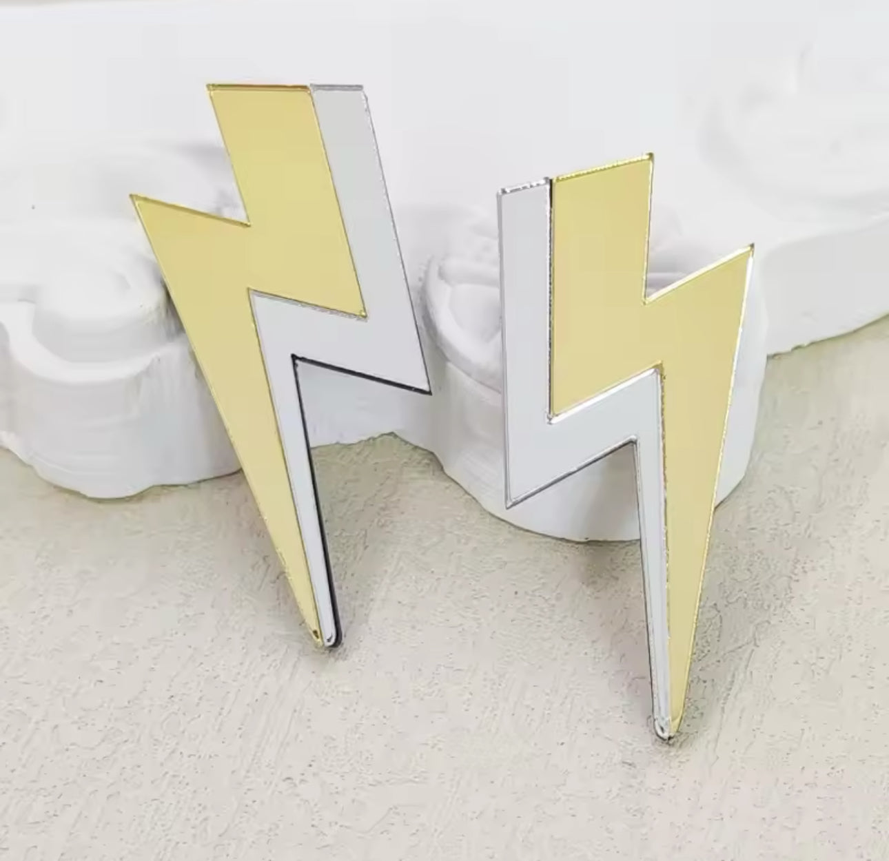 Mirror Lighting Bolt Earrings | Erika Williner Designs