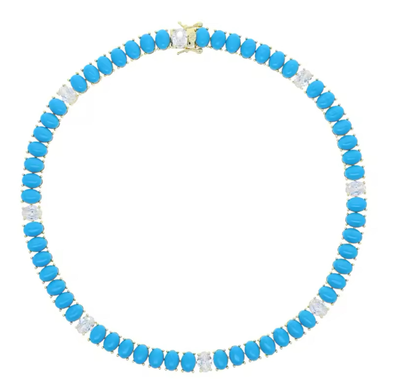 Turquoise and CZ Baguette Necklace | Erika Williner Designs