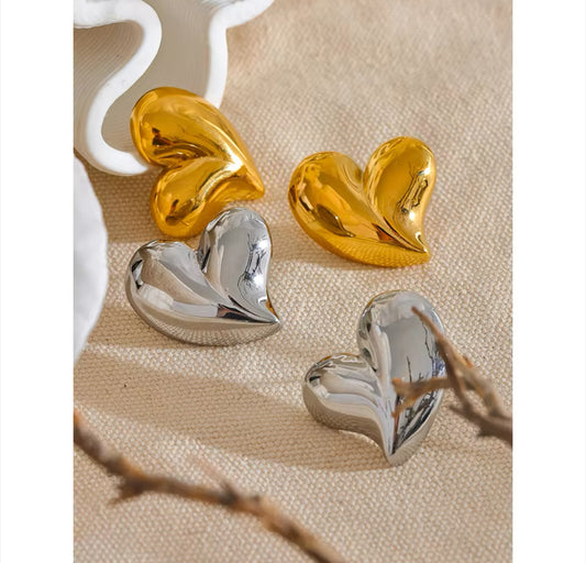 Solid Heart Stud Earrings | Erika Williner Designs