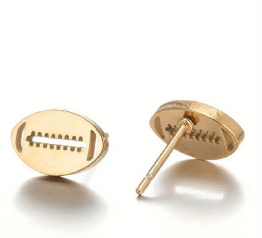 Stainless Steel Football Push Back Earring | Erika Williner Designs