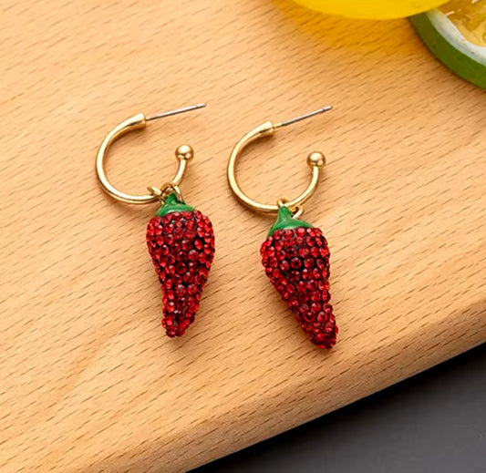 Gold Plated Earrings with Red Chili Peppers as Charms 200-13 | Erika Williner Designs (Copy)