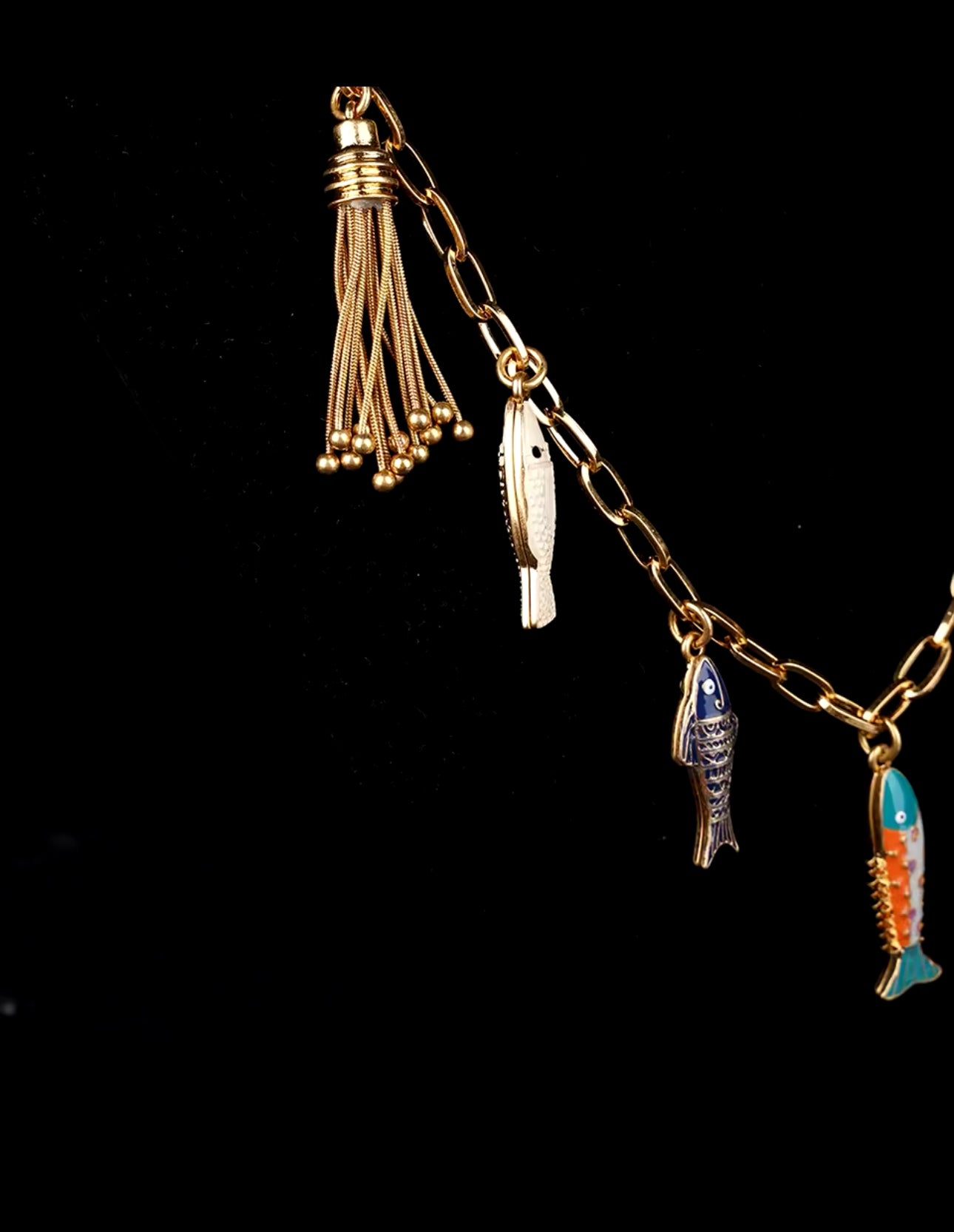 Enameled Small Fish Charm Necklace | Erika Williner Designs