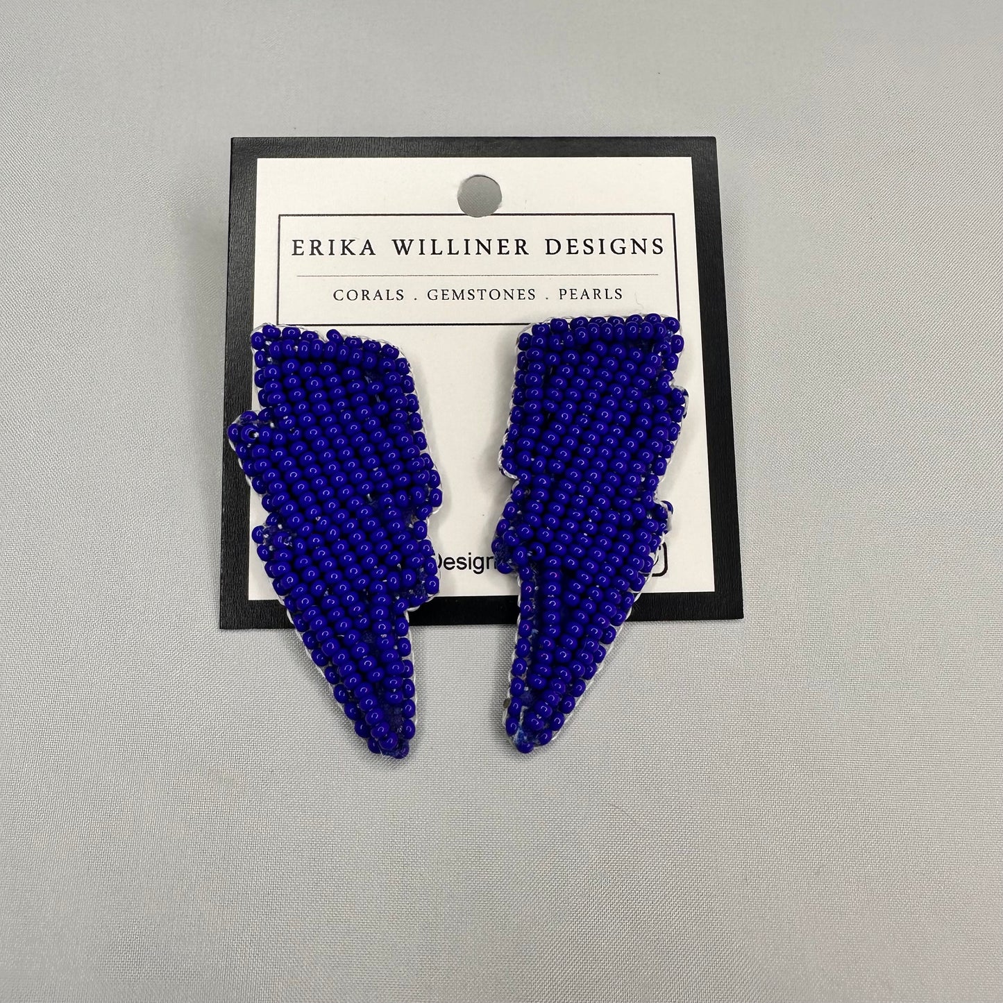 Hand Beaded Lightning Bolt Earrings | Erika Williner Designs