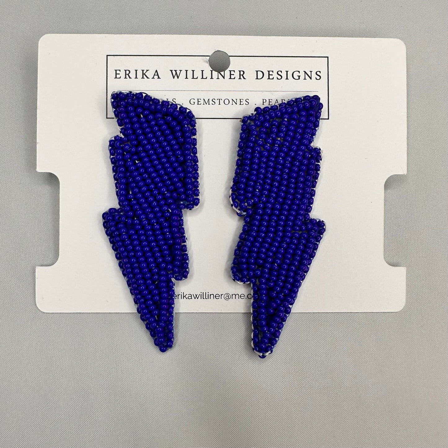 Hand Beaded Lightning Bolt Earrings | Erika Williner Designs