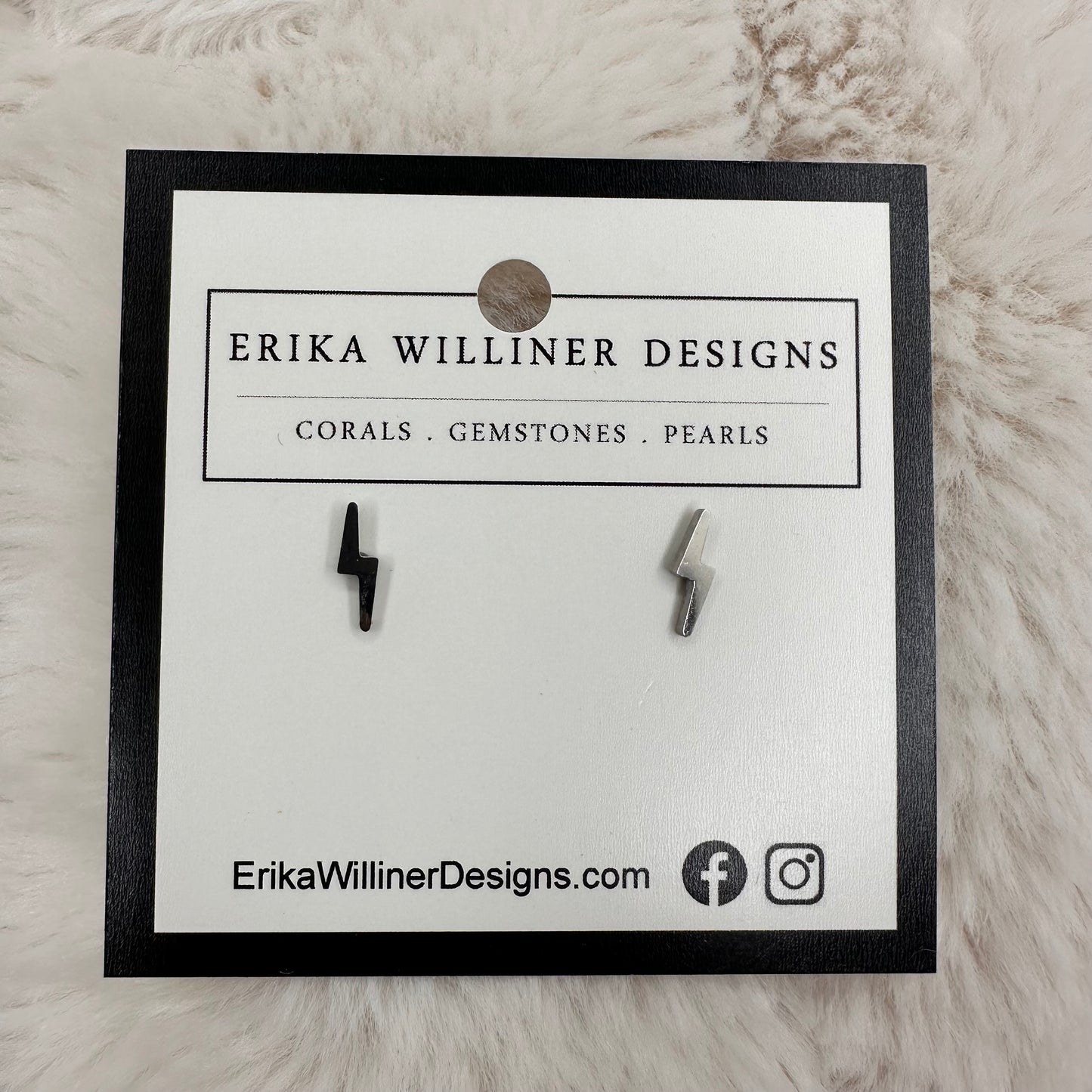 Dainty Stainless Steel Lighting Bolts Studs | Erika Williner Designs