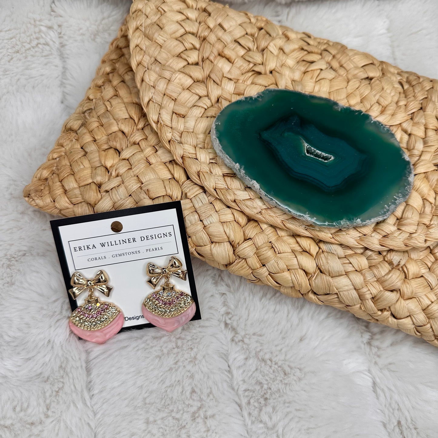 Clutch with One of a kind Green Agate | Erika Williner Designs