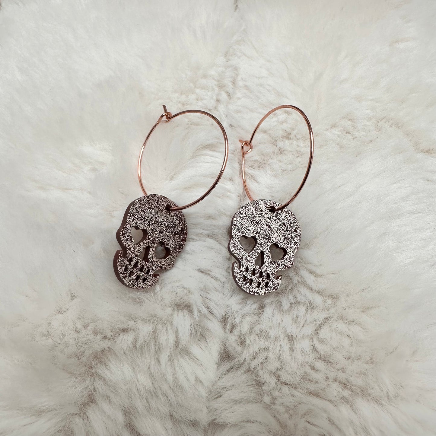 Rose Gold Skull Pirate Gasparilla Resin Earrings | Erika Williner Designs