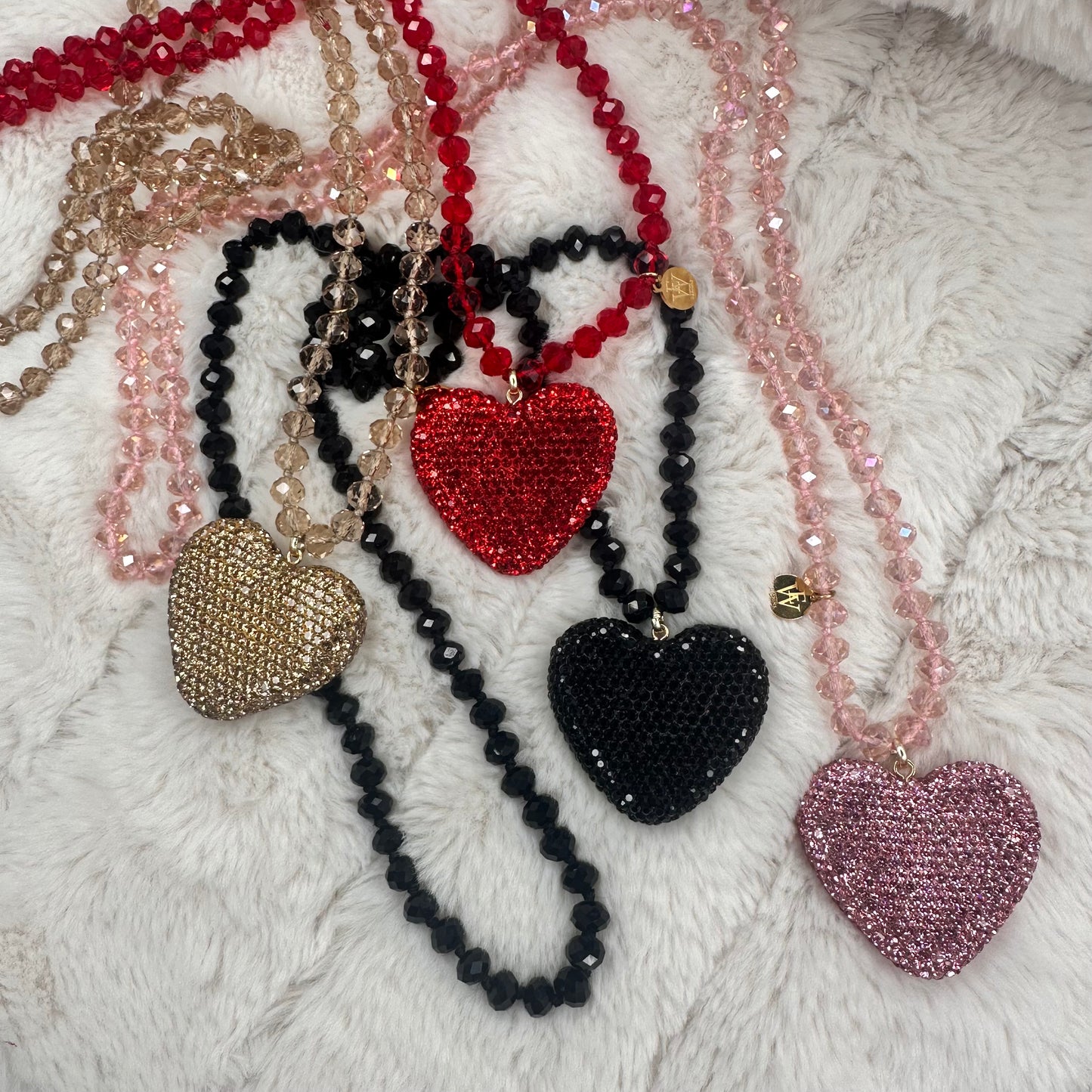 Sparkly Heart with Crystal Necklace | Erika Williner Designs