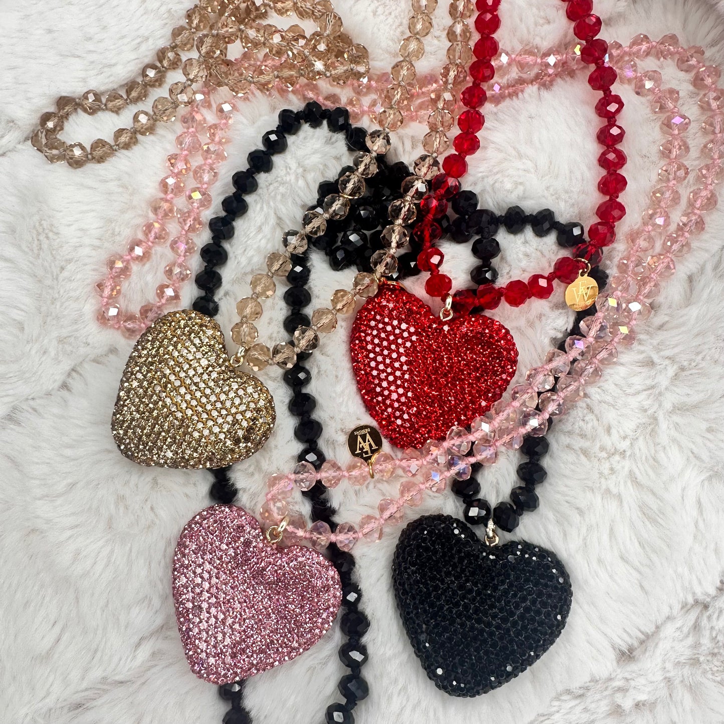 Sparkly Heart with Crystal Necklace | Erika Williner Designs