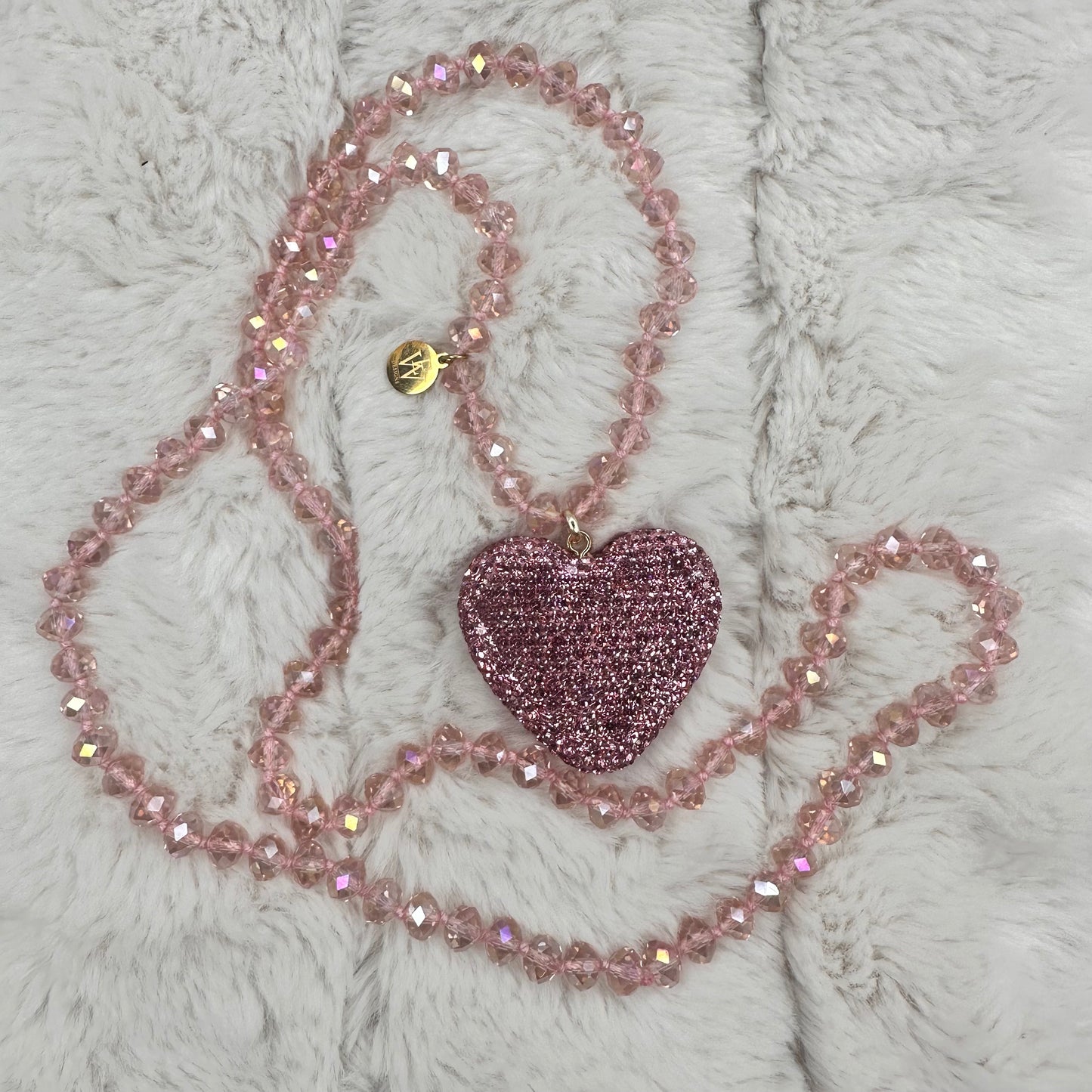 Sparkly Heart with Crystal Necklace | Erika Williner Designs