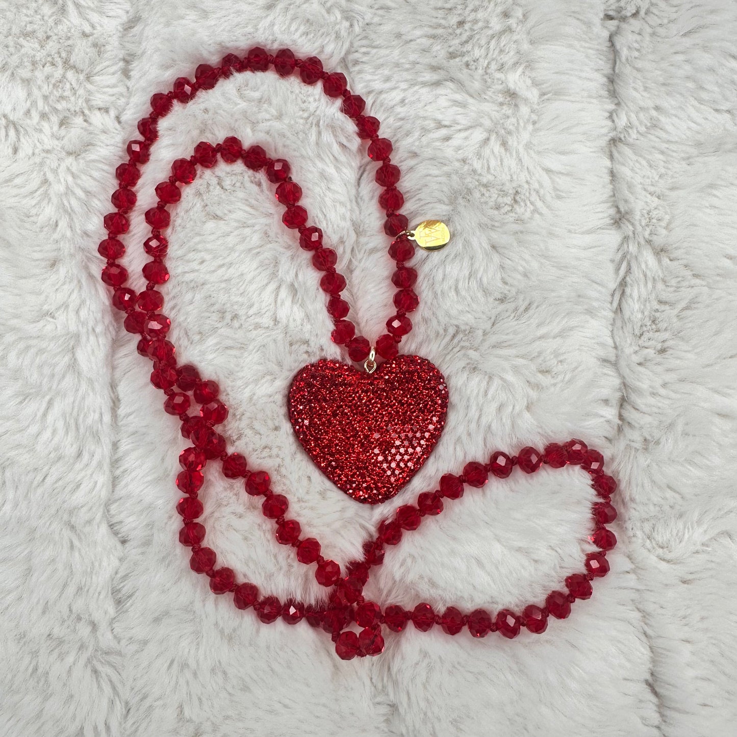 Sparkly Heart with Crystal Necklace | Erika Williner Designs