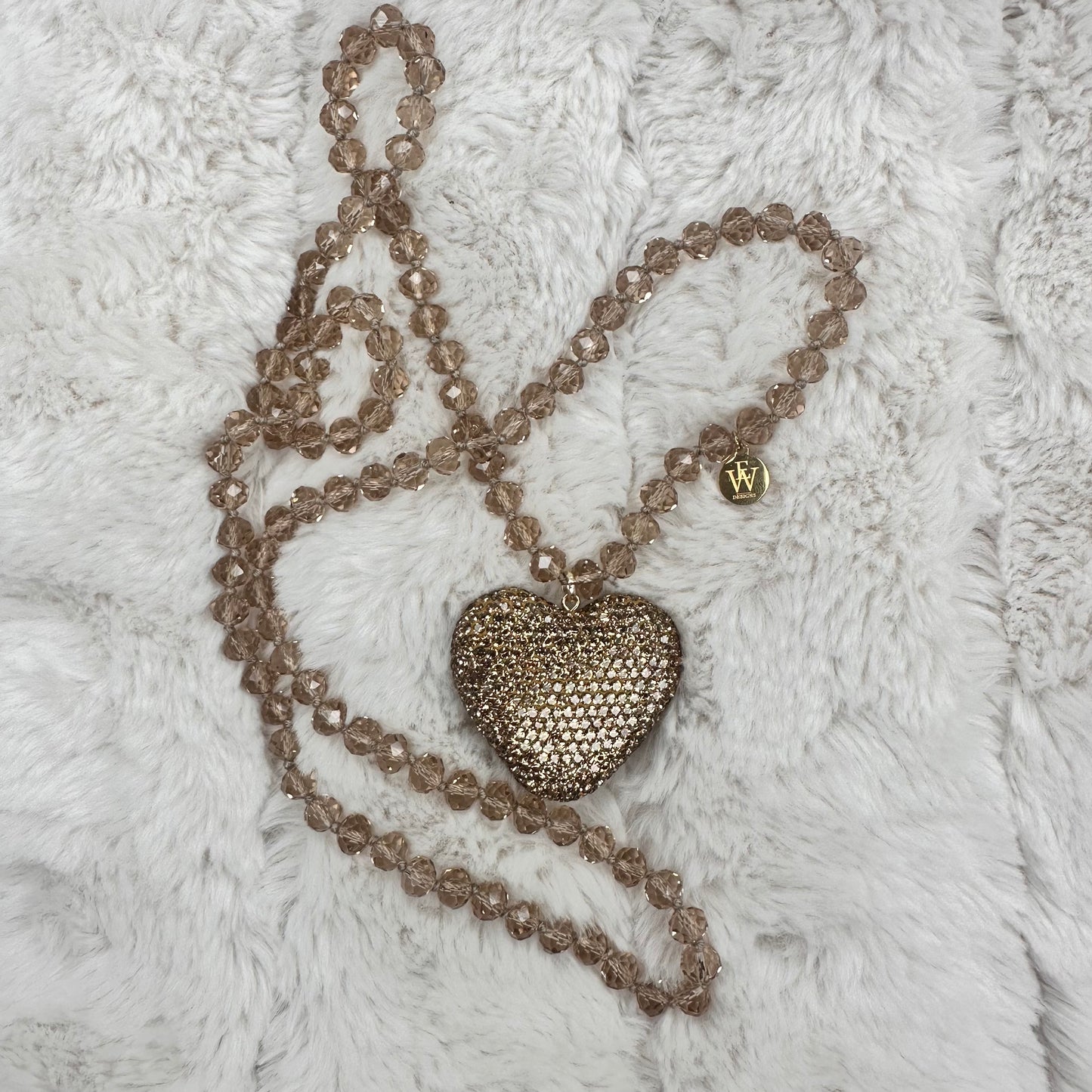 Sparkly Heart with Crystal Necklace | Erika Williner Designs