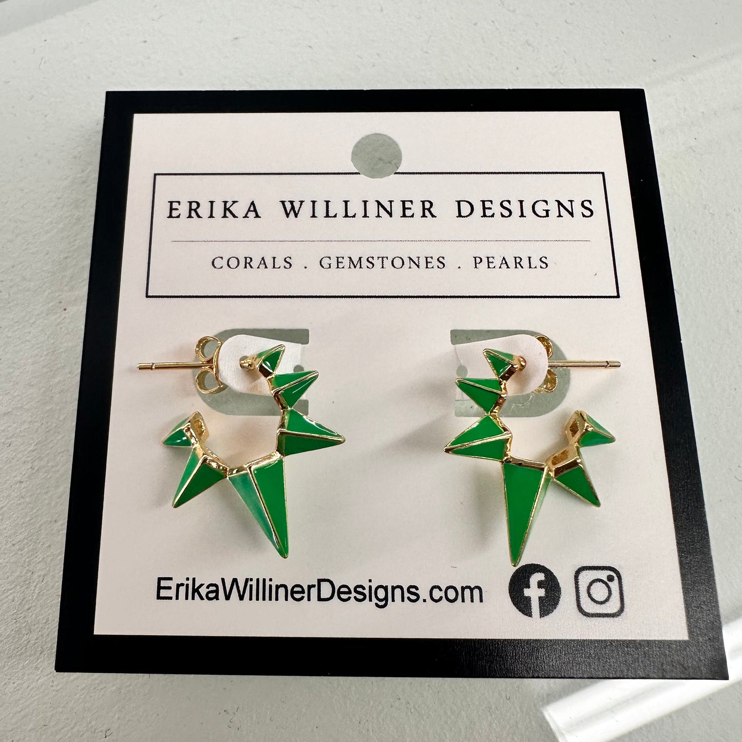 Spike Enamel And Gold Plated Mini Hoops 200-31 | Erika Williner Designs