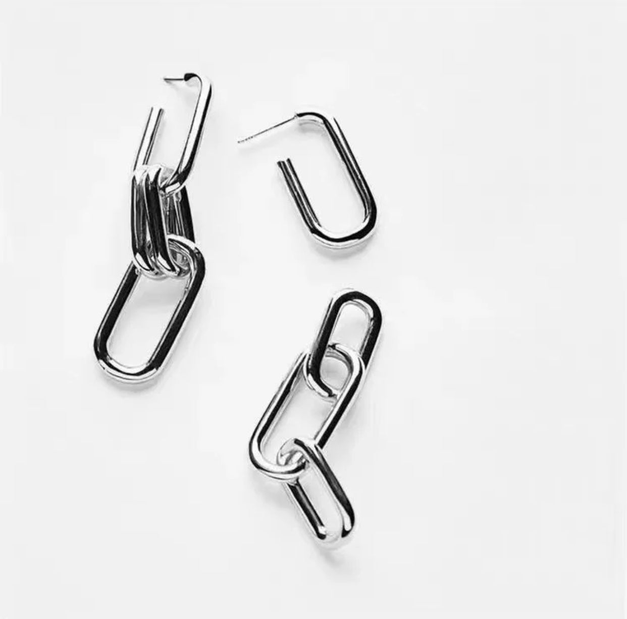 Silver Link Earrings