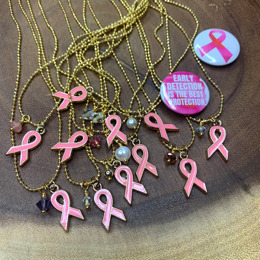 Breast Cancer Pink Ribbon Necklace | Erika Williner Designs