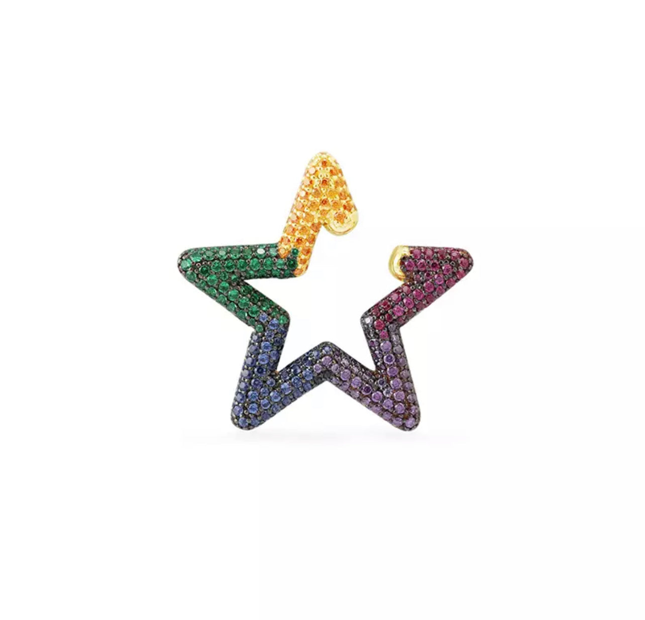 Star Ear Cuff with colorful CZ embellishment