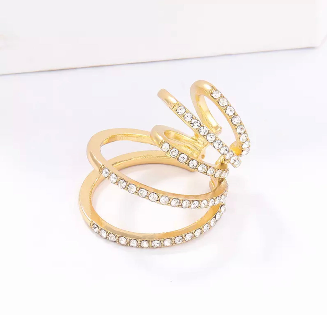 Delicate Gold Ear Cuff with CZ embellishment